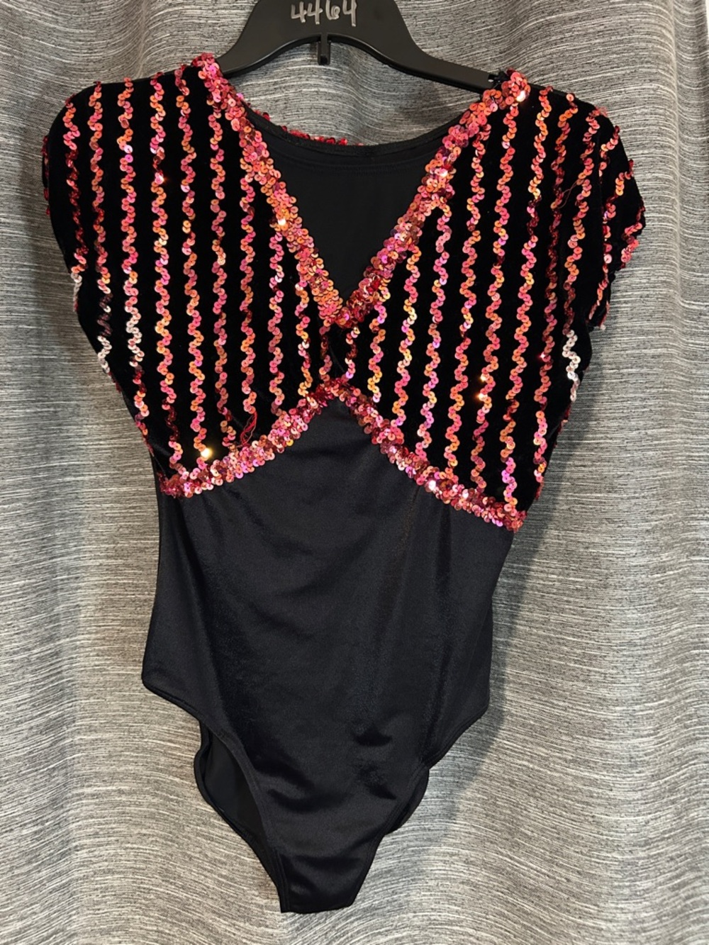 Dansko Black Bodysuit with Pink Sequin Trim O/S